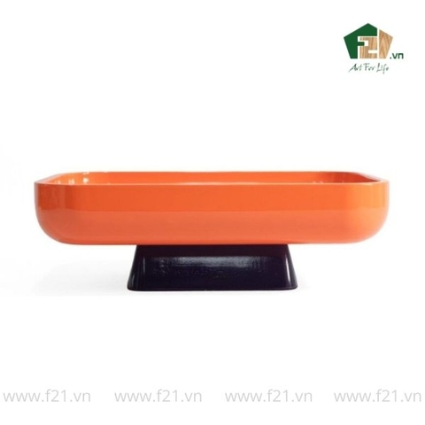 Khay chữ nhật sơn mài có đế chân