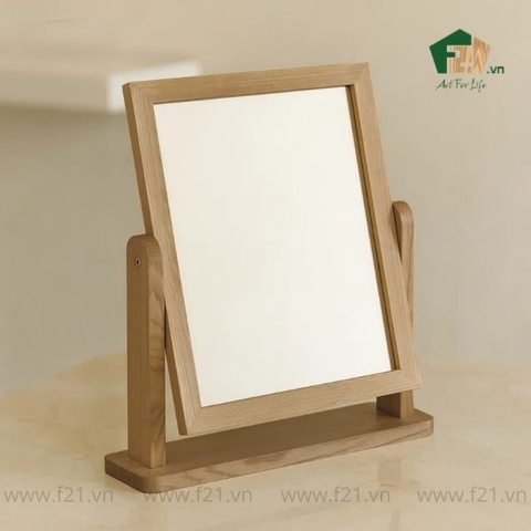 Gương vuông để bàn gỗ Ash