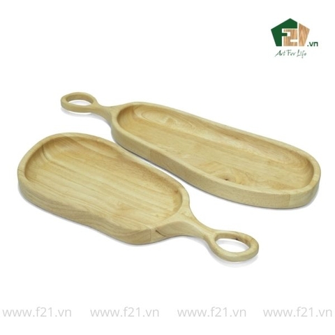 Đĩa bày món gỗ tự nhiên có lỗ treo