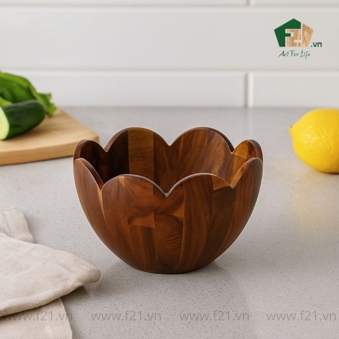 Tô hoa gỗ tự nhiên dáng thành bầu