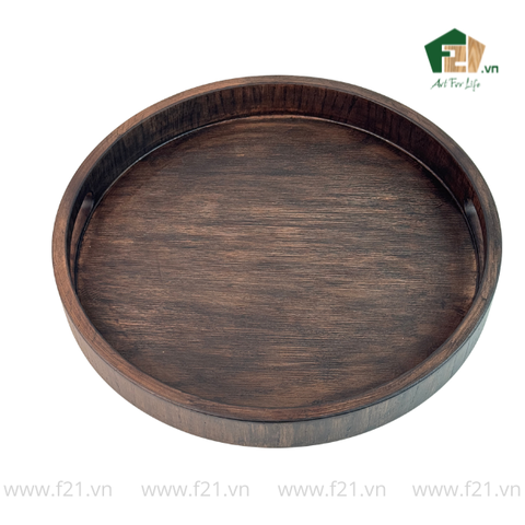 Khay tròn gỗ sồi