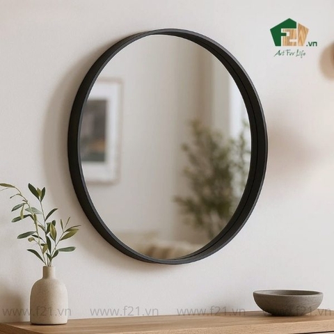 Gương tròn treo tường sơn mài