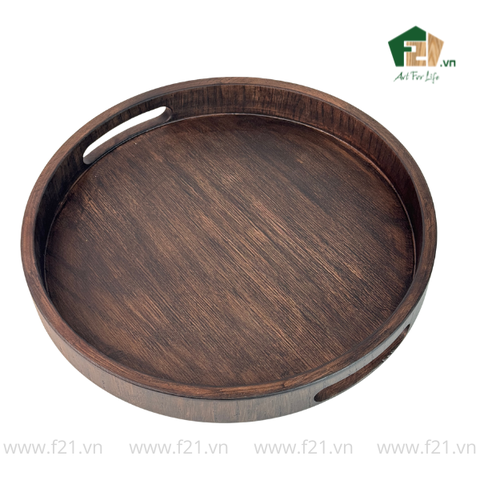 Khay tròn gỗ sồi