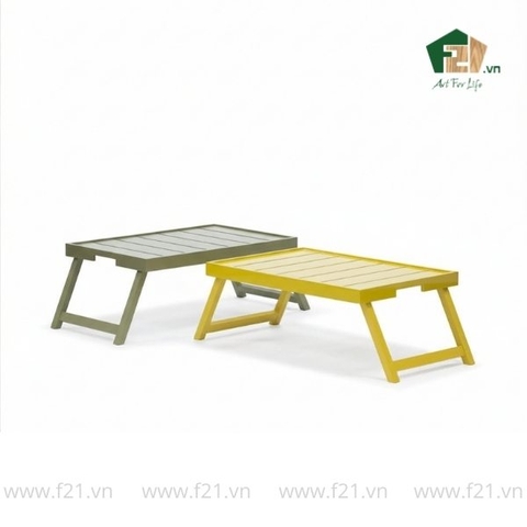 Bàn khay gấp để giường sơn mài hình chữ nhật