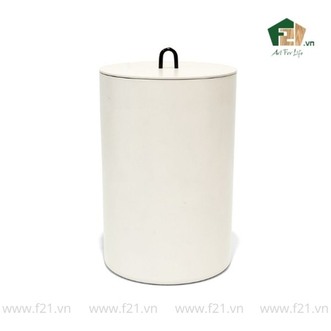 Thùng đựng đồ hình trụ nắp có tay cầm kim loại