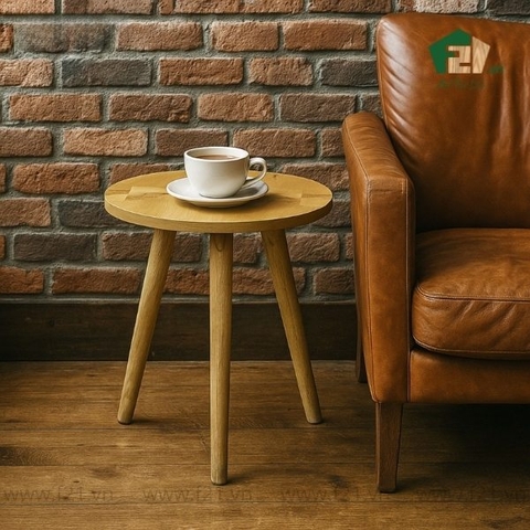Bàn phụ tròn 3 chân gỗ burl