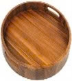 Khay tròn khoét tay cầm 36x36 H3 cm - KH Hồng Nhật