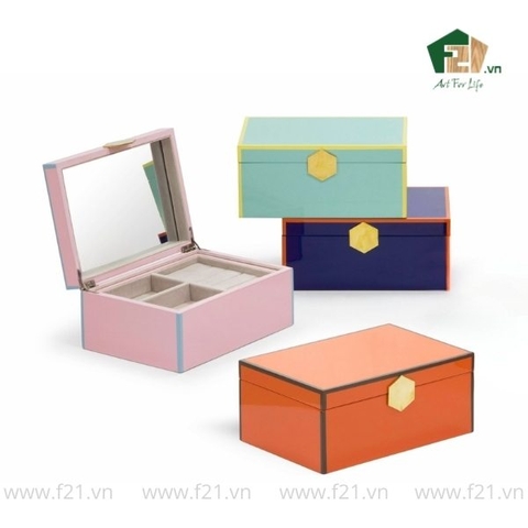 Hộp trang sức chữ nhật sơn mài nhiều ngăn