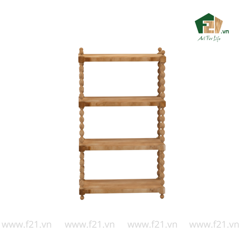 Kệ chữ nhật 4 tầng gỗ với trụ chuỗi oval đẹp mắt