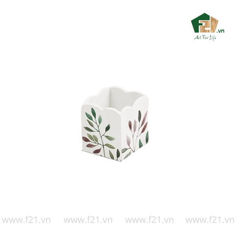 Bộ văn phòng phẩm gỗ sơn mài lá nguyệt quế cách điệu