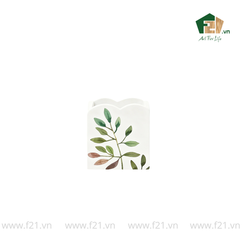 Bộ văn phòng phẩm gỗ sơn mài lá nguyệt quế cách điệu