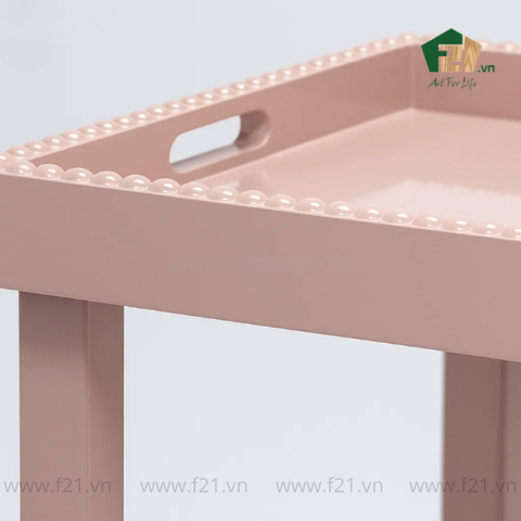 Bàn phụ vuông khay viền hạt, có thể tháo rời kèm kệ