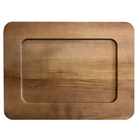 Đĩa Gỗ Tự Nhiên Hình Chữ Nhật Vành Rộng