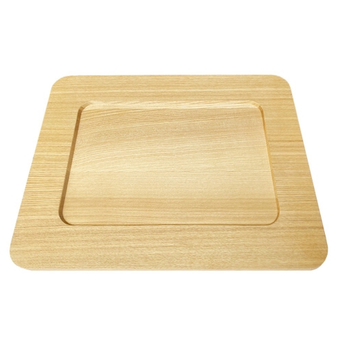 Đĩa Gỗ Tự Nhiên Hình Chữ Nhật Vành Rộng