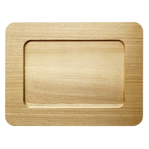 Đĩa Gỗ Tự Nhiên Hình Chữ Nhật Vành Rộng