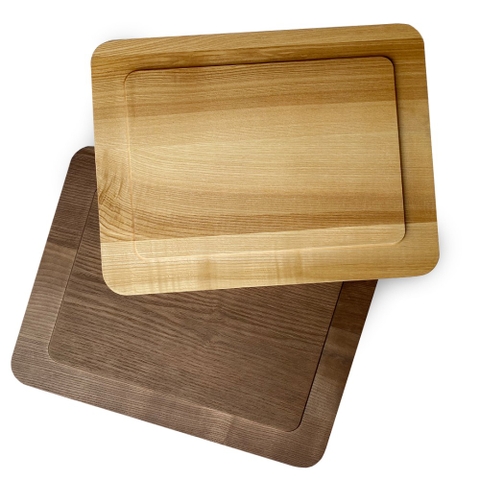 Đĩa Gỗ Tự Nhiên Hình Chữ Nhật Vành Rộng