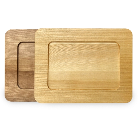 Đĩa Gỗ Tự Nhiên Hình Chữ Nhật Vành Rộng