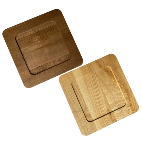 Đĩa Gỗ Tự Nhiên Hình Vuông Vành Rộng