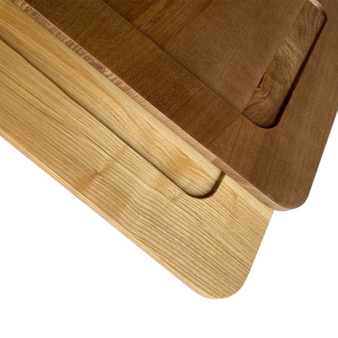 Đĩa Gỗ Tự Nhiên Hình Vuông Vành Rộng