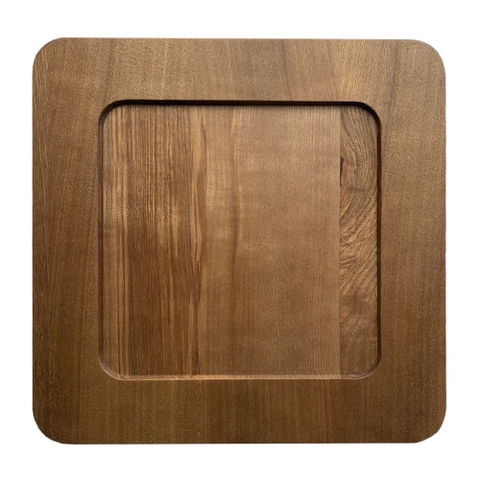 Đĩa Gỗ Tự Nhiên Hình Vuông Vành Rộng