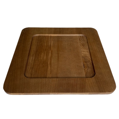 Đĩa Gỗ Tự Nhiên Hình Vuông Vành Rộng