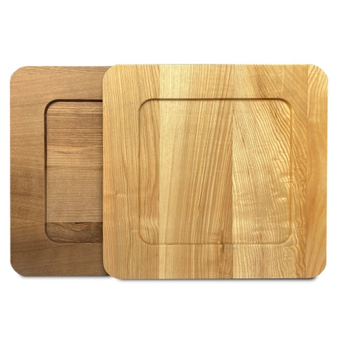 Đĩa Gỗ Tự Nhiên Hình Vuông Vành Rộng