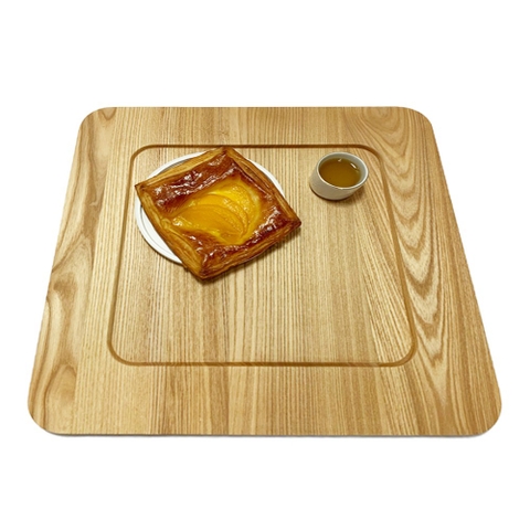 Đĩa Gỗ Tự Nhiên Hình Vuông Vành Rộng