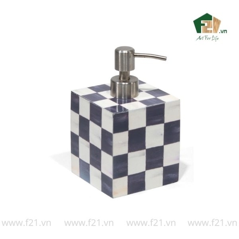 Bình đựng xà phòng sơn mài họa tiết caro