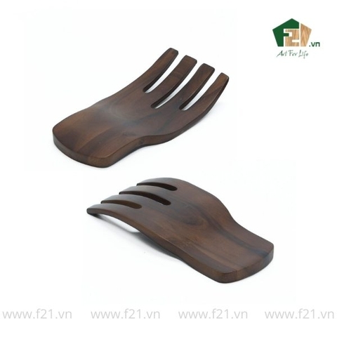 Bộ tay gỗ tự nhiên trộn salad
