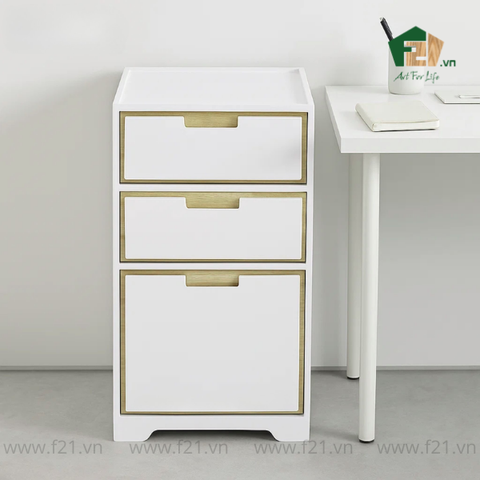 Tủ gỗ cao su sơn mài 3 ngăn kéo
