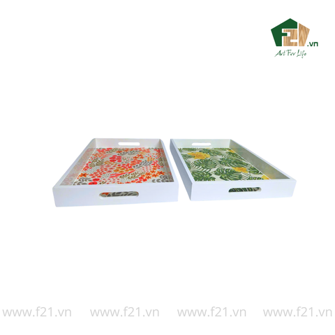 Khay chữ nhật sơn mài