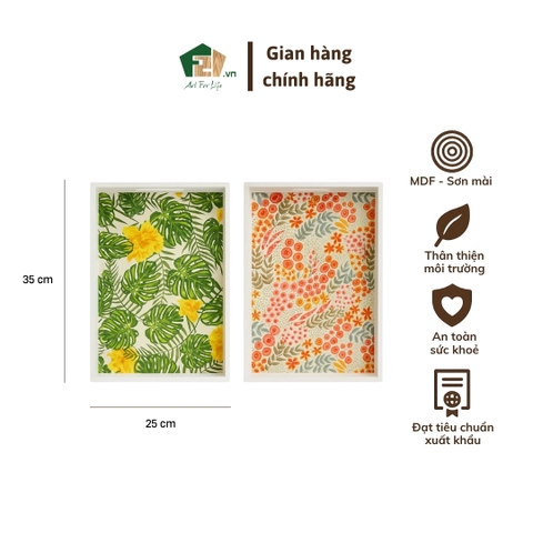 Khay chữ nhật sơn mài
