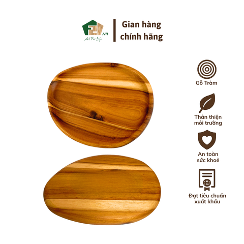 Dĩa oval không đều gỗ tràm