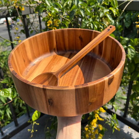 Tô tròn thành đứng gỗ tự nhiên vân sóng độc bản