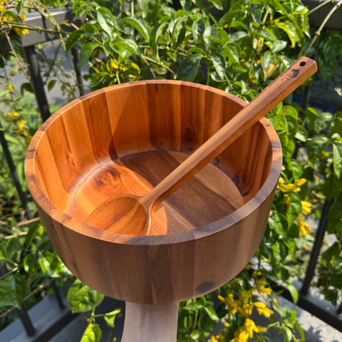 Tô tròn thành đứng gỗ tự nhiên vân sóng độc bản