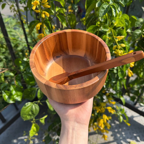 Tô tròn thành đứng gỗ tự nhiên vân sóng độc bản