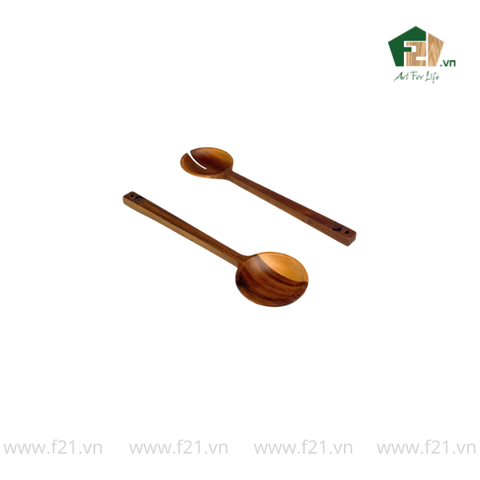 Bộ 2 muỗng nĩa gỗ tự nhiên size đại