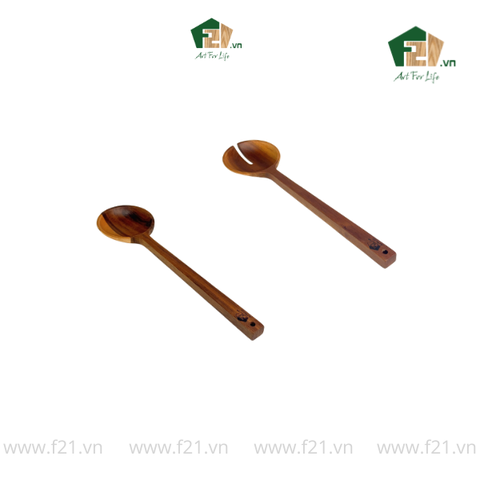 Bộ 2 muỗng nĩa gỗ tự nhiên size đại