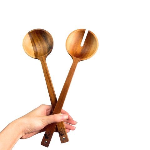 Bộ 2 muỗng nĩa gỗ tự nhiên size đại