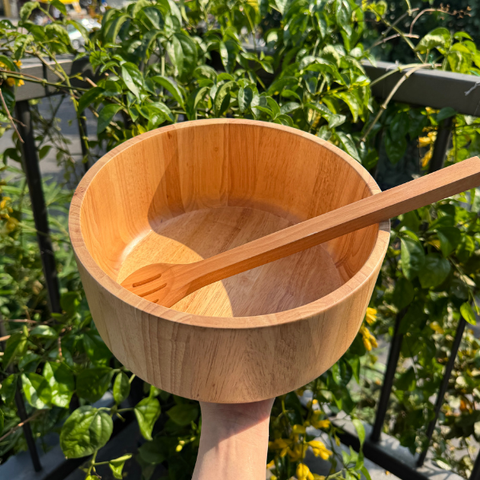 Tô tròn thành đứng gỗ tự nhiên vân sóng độc bản