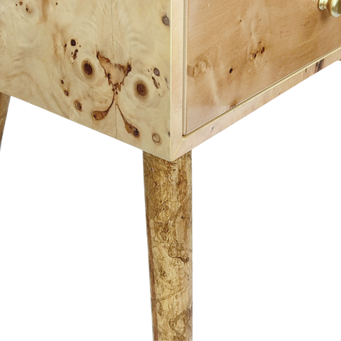 Bàn chữ nhật decor bốn chân vân burl độc đáo