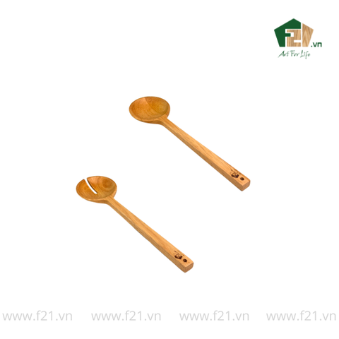 Bộ 2 muỗng nĩa gỗ tự nhiên size đại