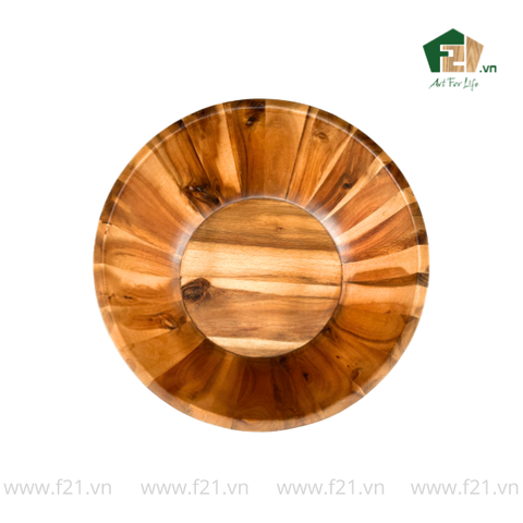 Tô tròn thành vát gỗ tự nhiên vân sóng độc bản