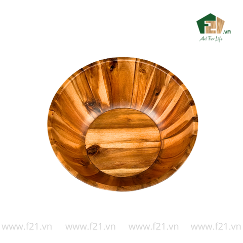 Tô tròn thành vát gỗ tự nhiên vân sóng độc bản