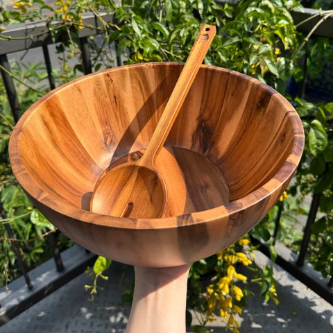 Tô tròn thành vát gỗ tự nhiên vân sóng độc bản