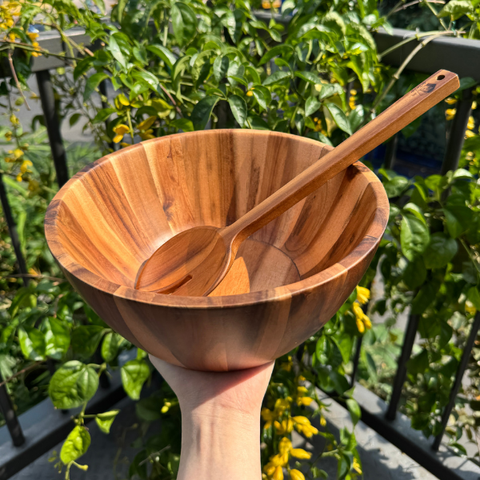 Tô tròn thành vát gỗ tự nhiên vân sóng độc bản