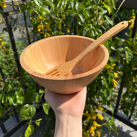 Tô tròn thành vát gỗ tự nhiên vân sóng độc bản