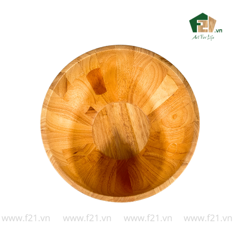 Tô tròn thành bầu gỗ tự nhiên vân sóng độc bản