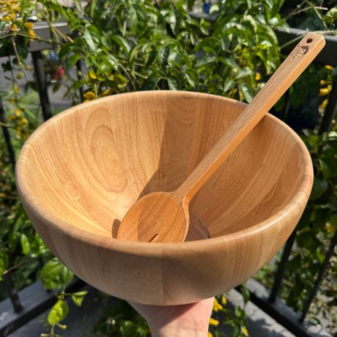 Tô tròn thành bầu gỗ tự nhiên vân sóng độc bản