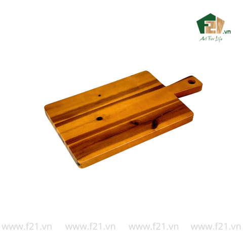 Thớt chữ nhật gỗ tự nhiên có tay cầm cổ điển kiểu Pháp